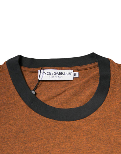 Brown DG Logo Polyester Crew Neck T-shirt