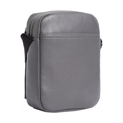 Gray Recycled Polyester Messenger Bag