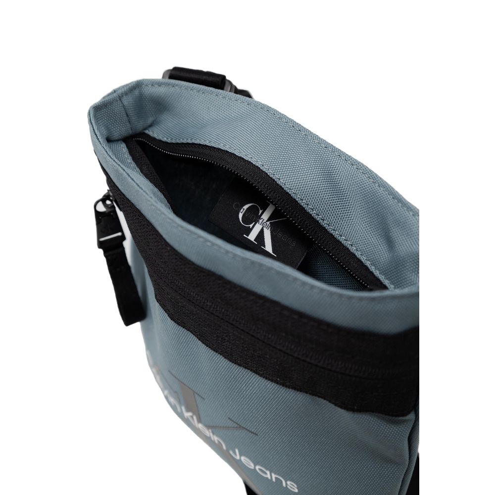 Light Blue Recycled Polyester Messenger Bag