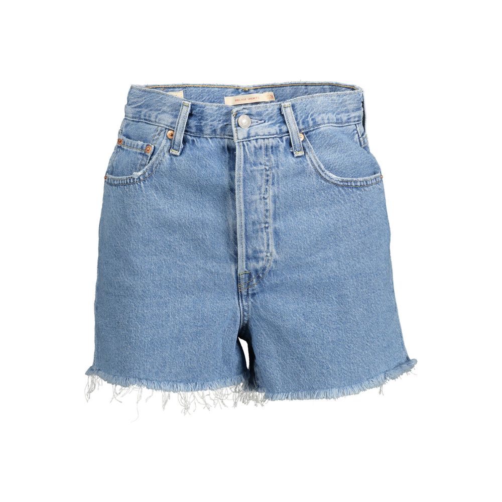 Light Blue Cotton Women Shorts