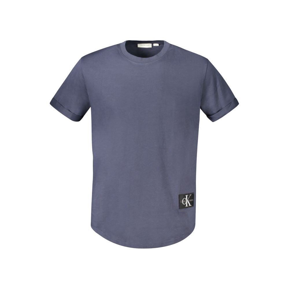 Blue Cotton Men T-Shirt