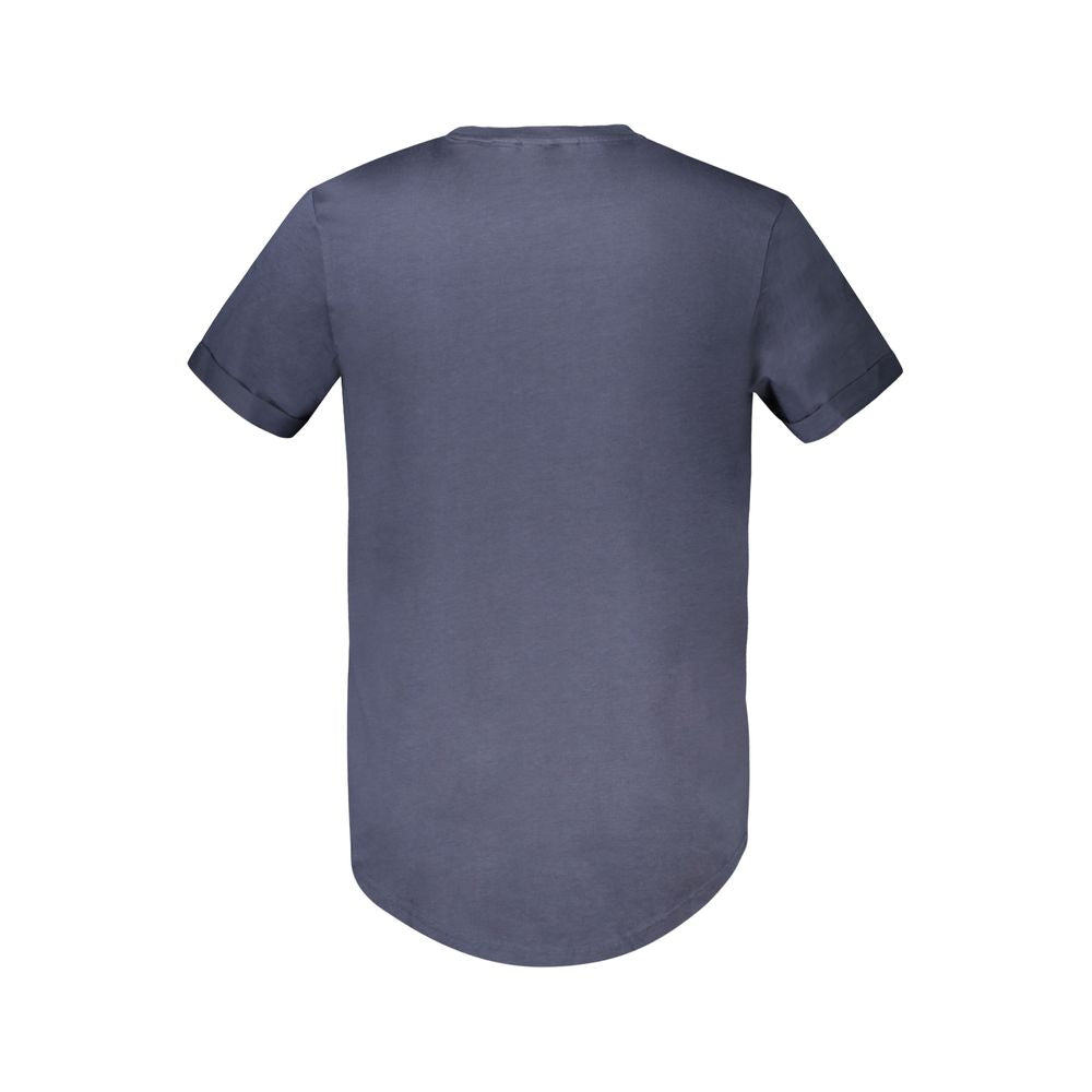 Blue Cotton Men T-Shirt