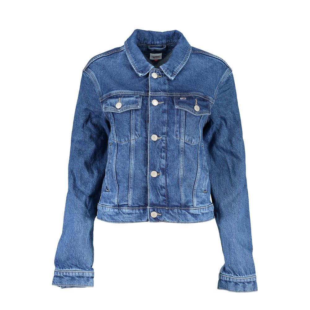 Blue Cotton Women Jacket