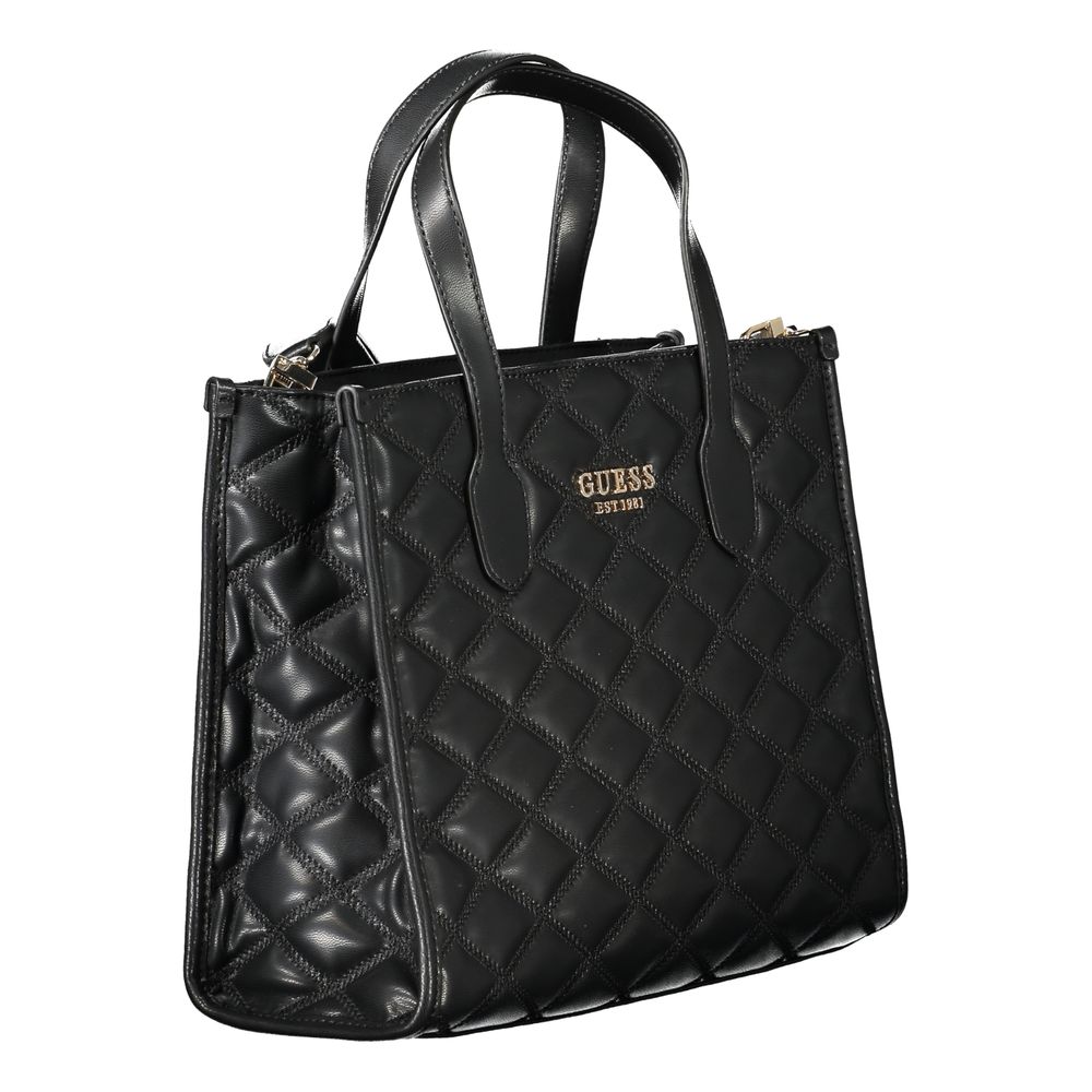 Black Polyethylene Women Handbag