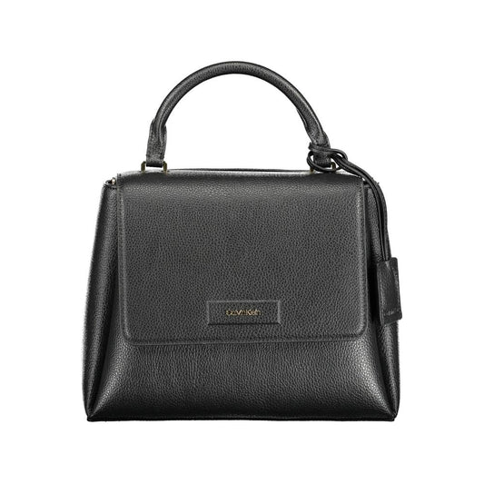 Black Polyester Women Handbag