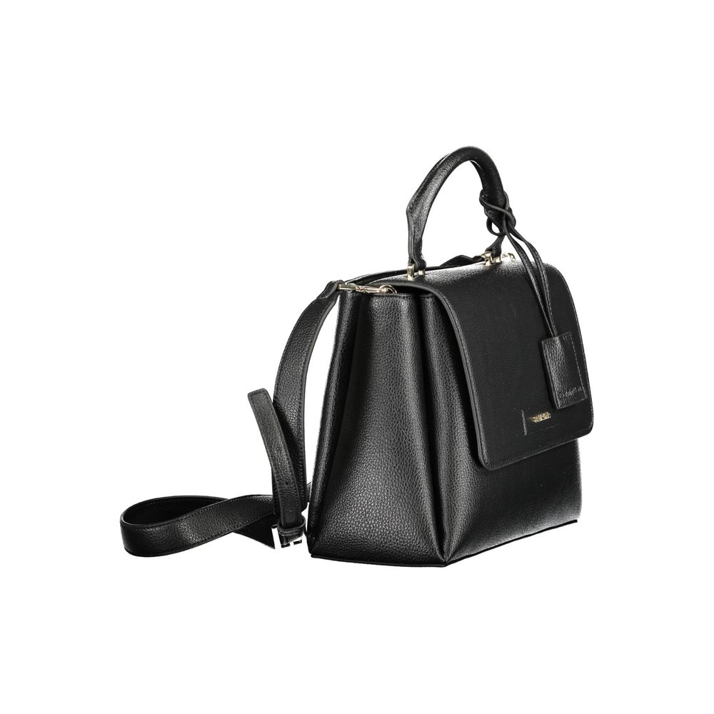 Black Polyester Women Handbag