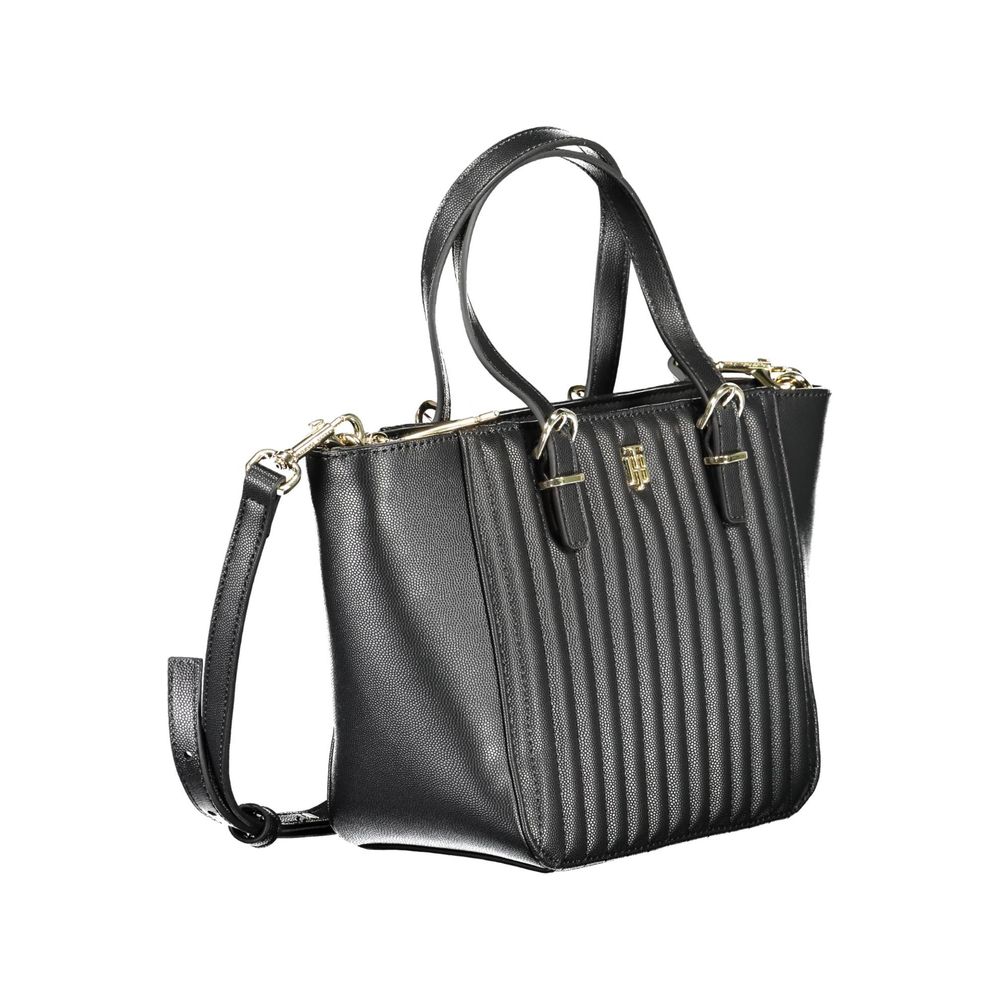 Black Polyethylene Women Handbag