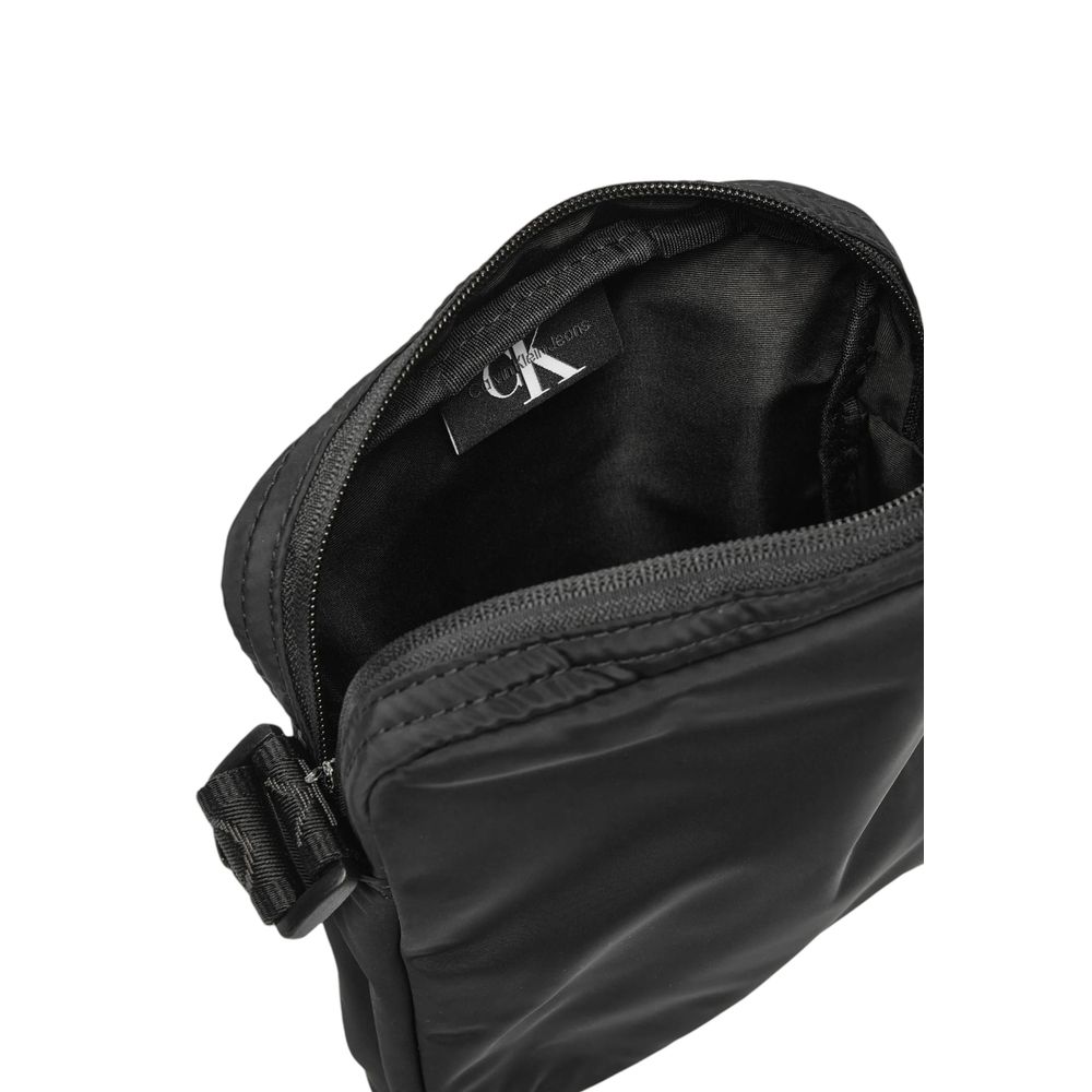 Black Recycled Polyester Messenger Bag