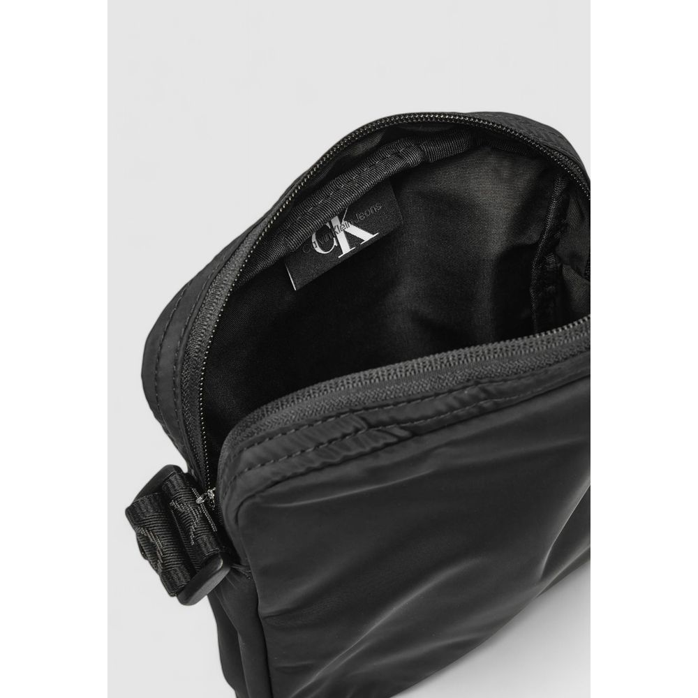 Black Recycled Polyester Messenger Bag