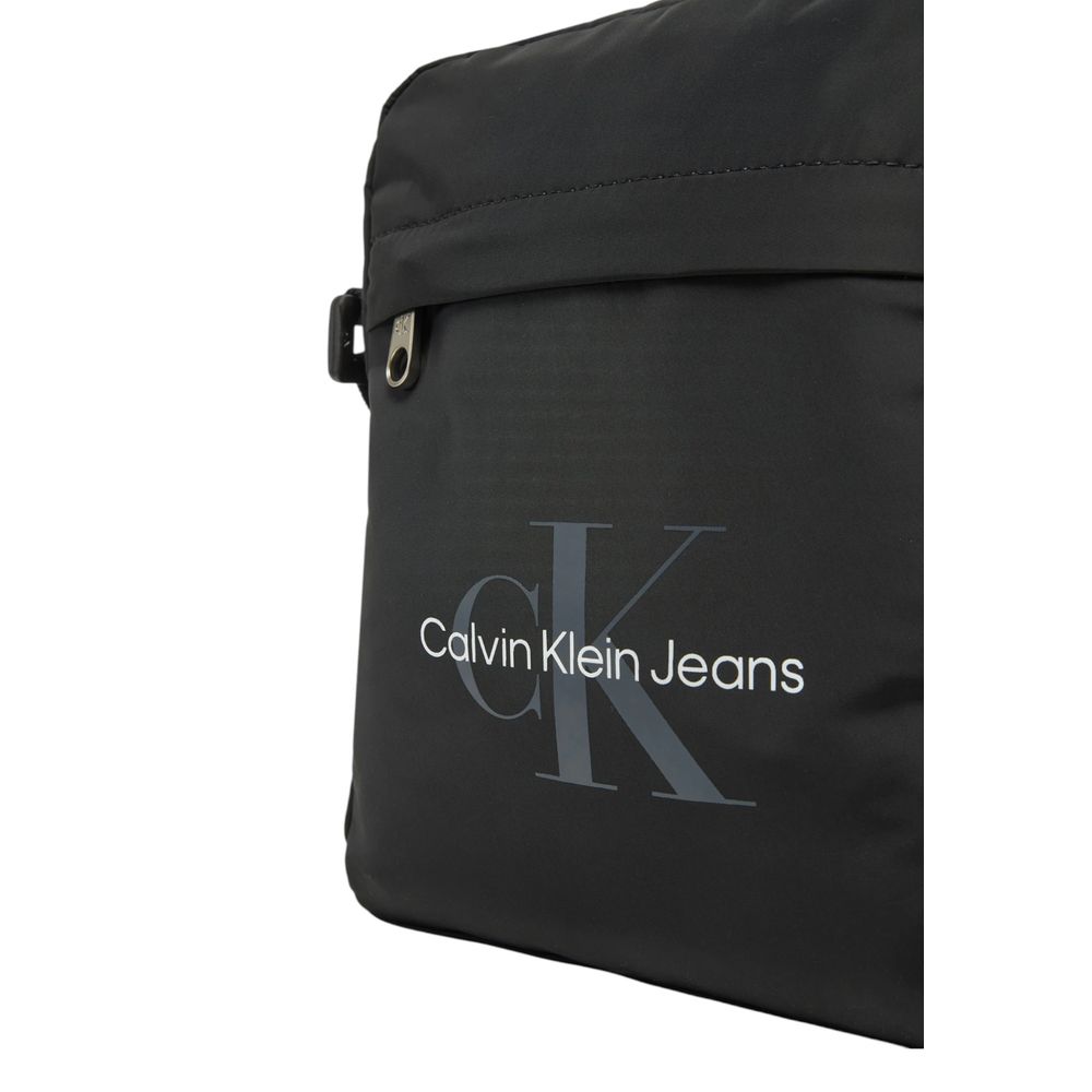 Black Recycled Polyester Messenger Bag