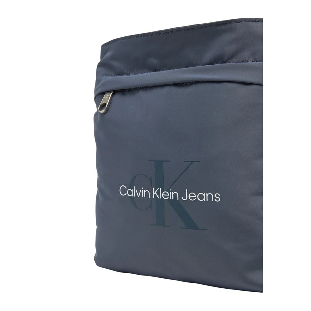 Blue Recycled Polyester Messenger Bag