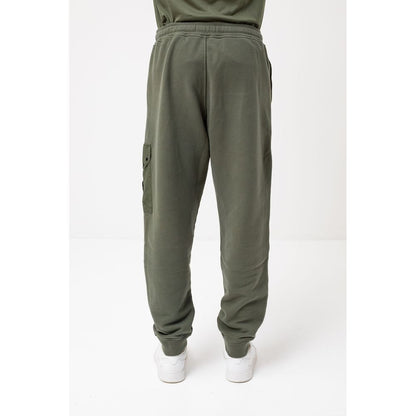 Green Cotton Men Tracksuit Trouser