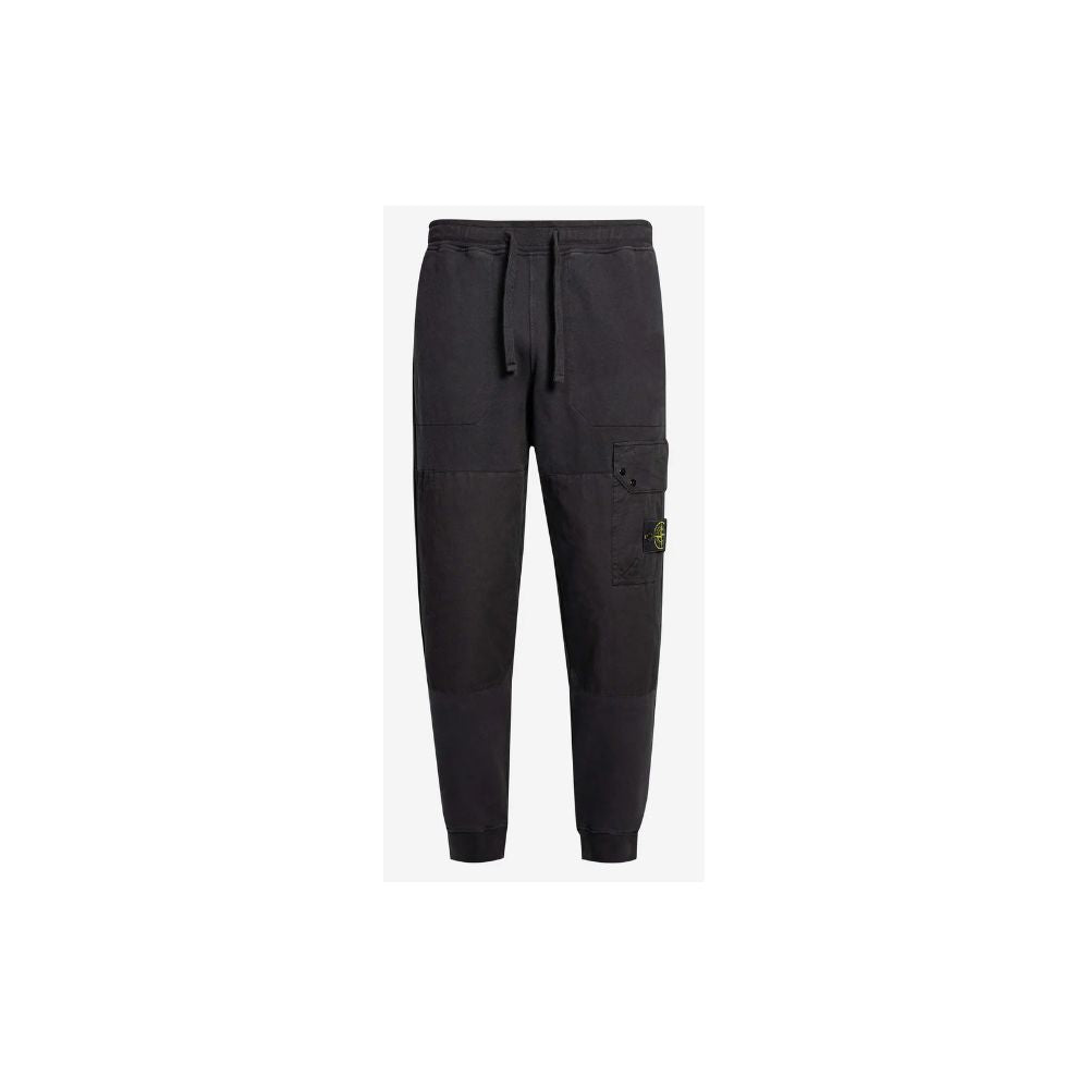 Black Cotton Men's Tracksuit Trouser