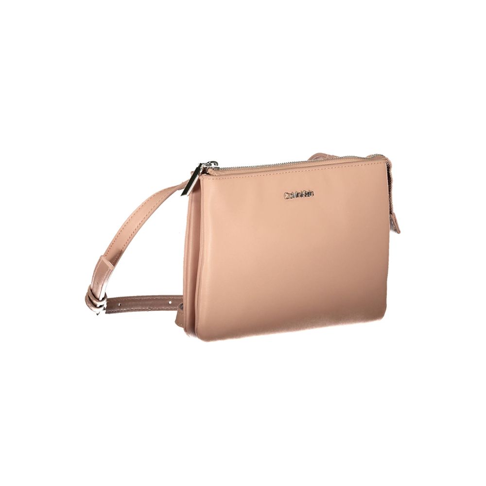 Pink Polyester Women Handbag