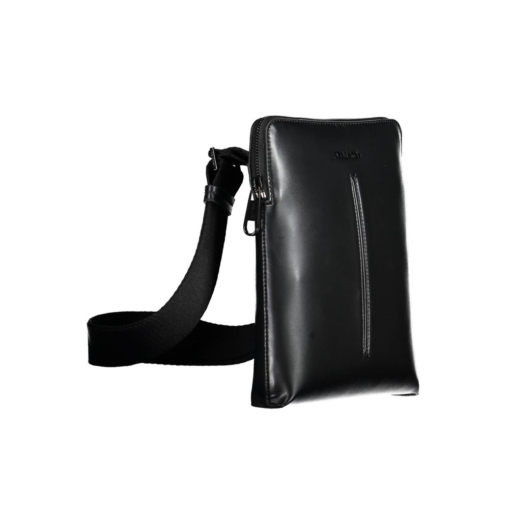 Black Polyester Men Shoulder Bag