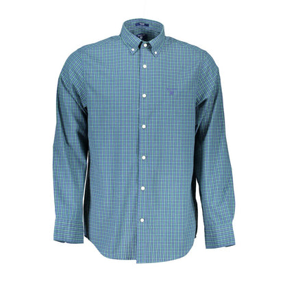 Blue Cotton Men Shirt