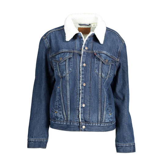 Blue Cotton Women Jacket