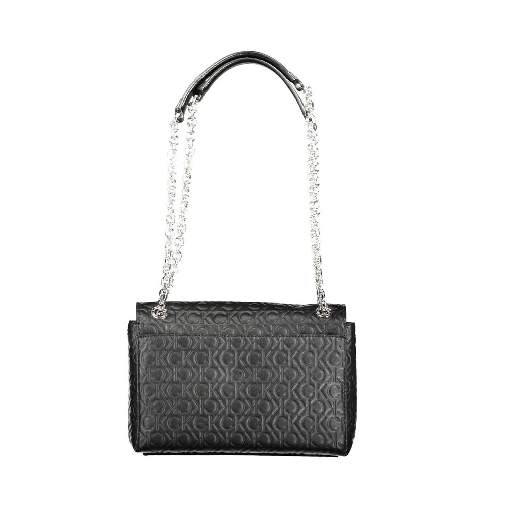 Black Polyester Women Handbag