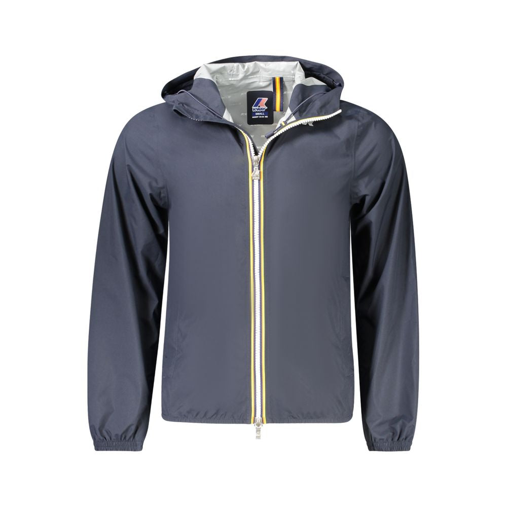 Blue Polyester Men Jacket