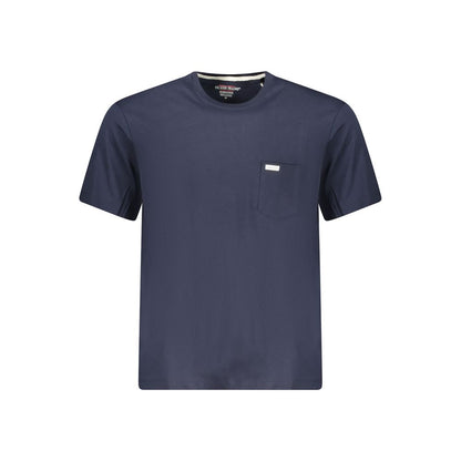 Blue Cotton Men T-Shirt