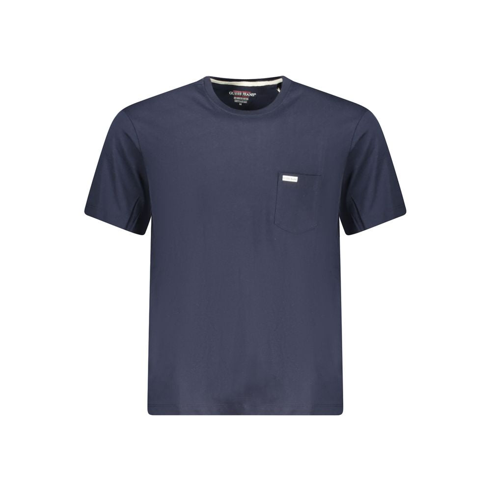 Blue Cotton Men T-Shirt