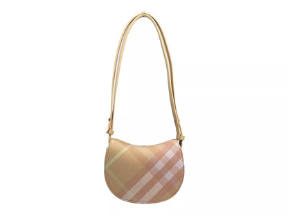 Mini Check Rocking Horse Crossbody Bag Purse Peach