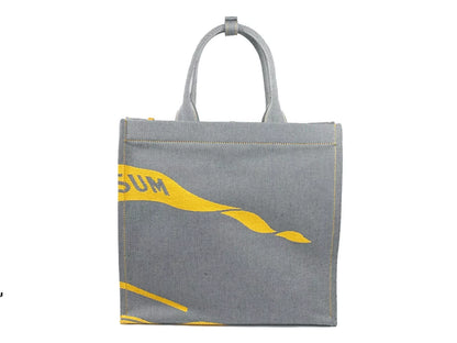 EKD Canvas Tote Bag With Coin Pouch Sunflower Gray