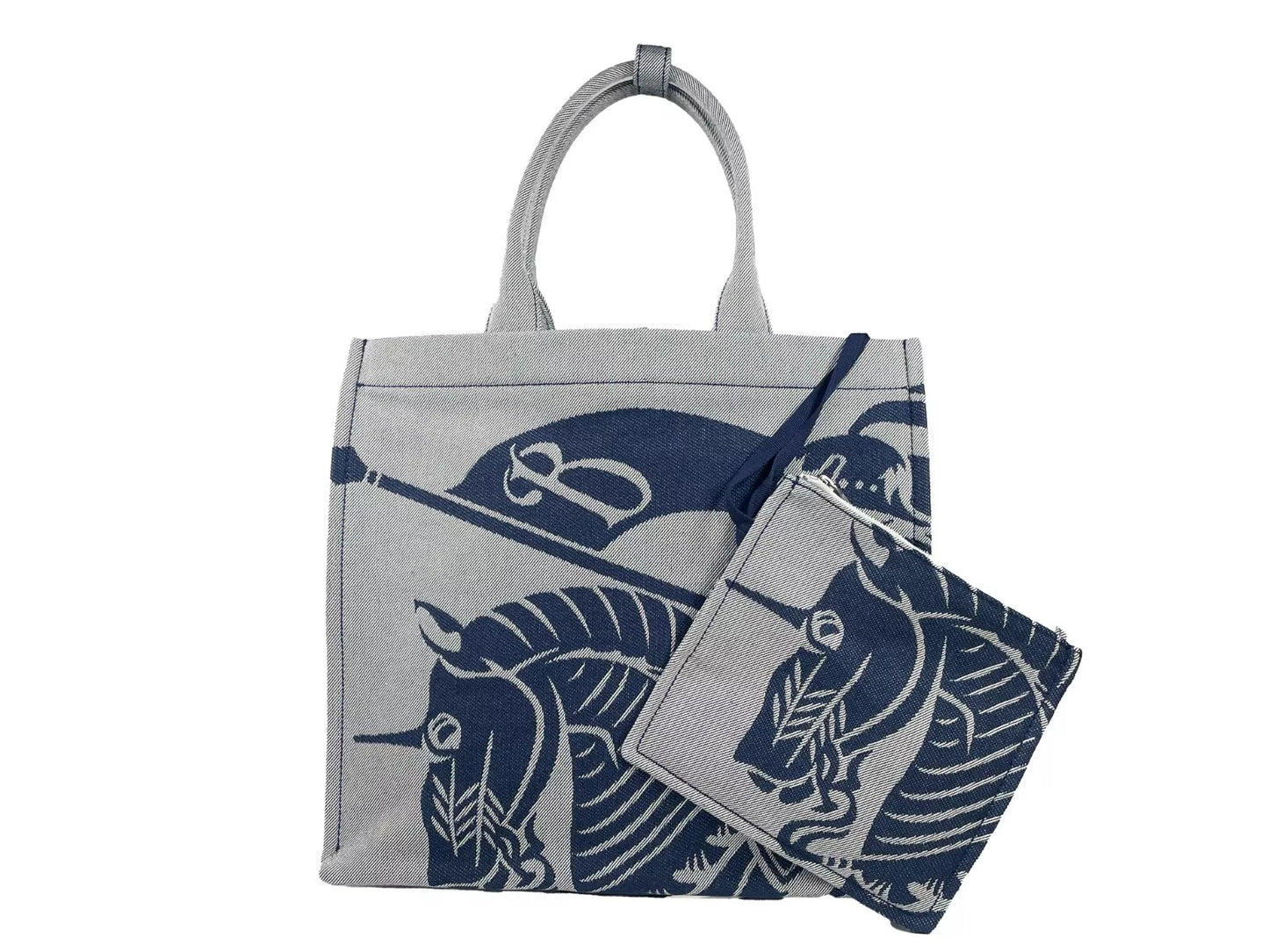 Navy EKD Canvas Tote Bag With Coin Pouch