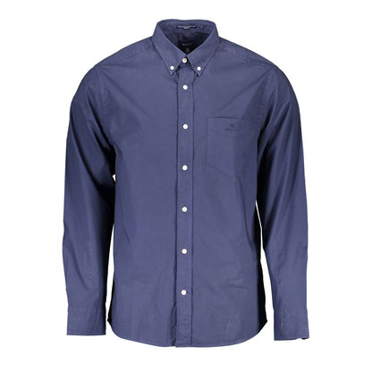 Blue Cotton Men Shirt