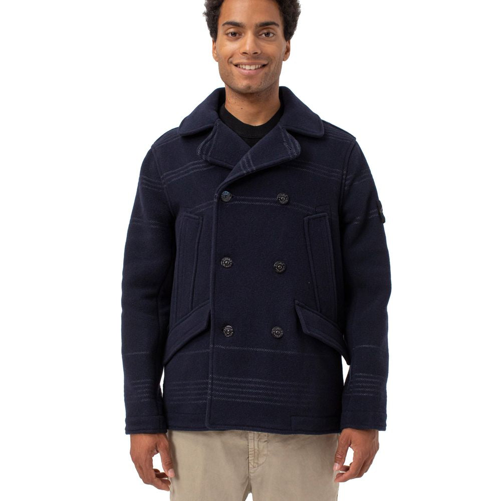 Blue Wool Vergine Jacket