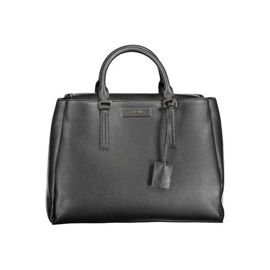 Black Polyester Women Handbag