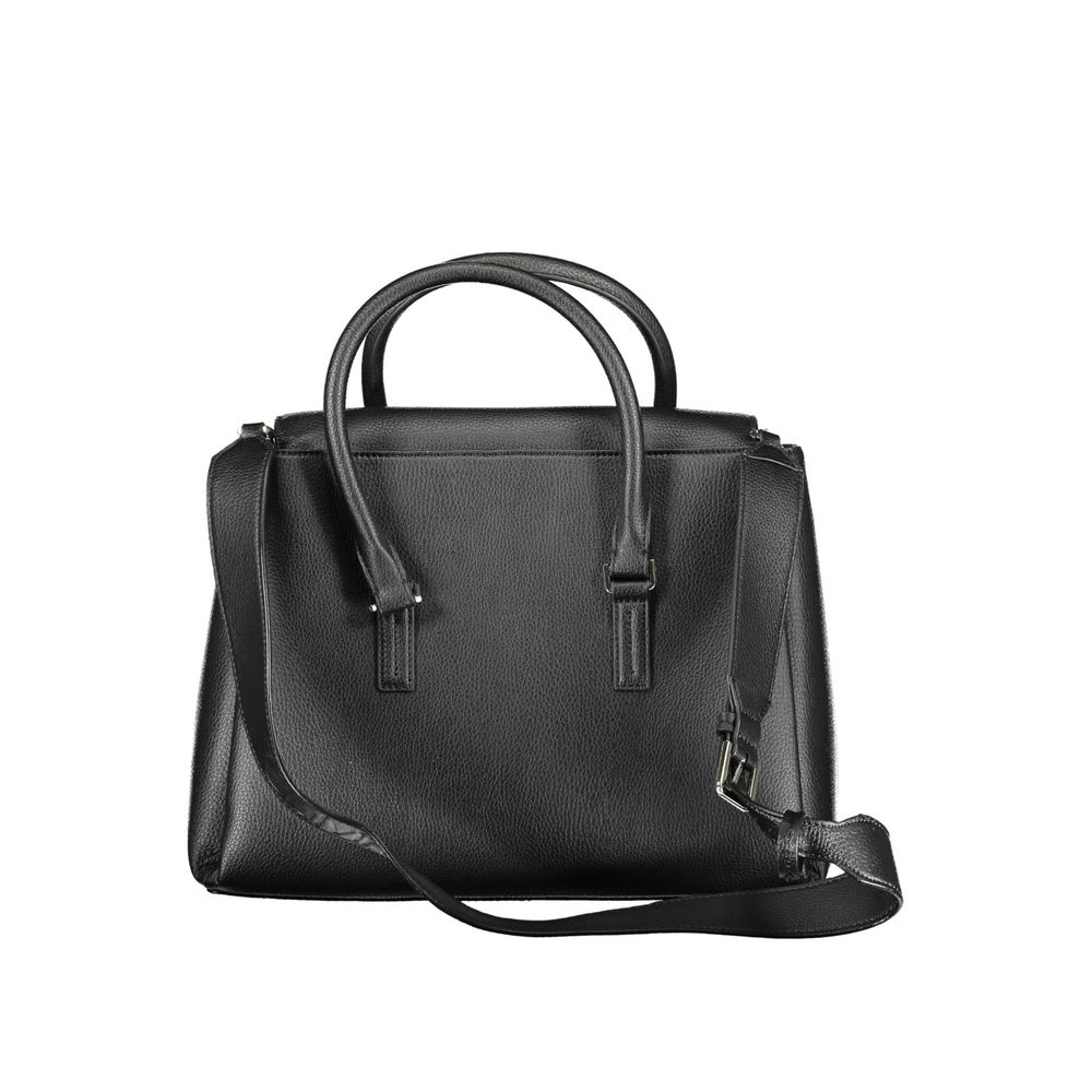 Black Polyester Women Handbag