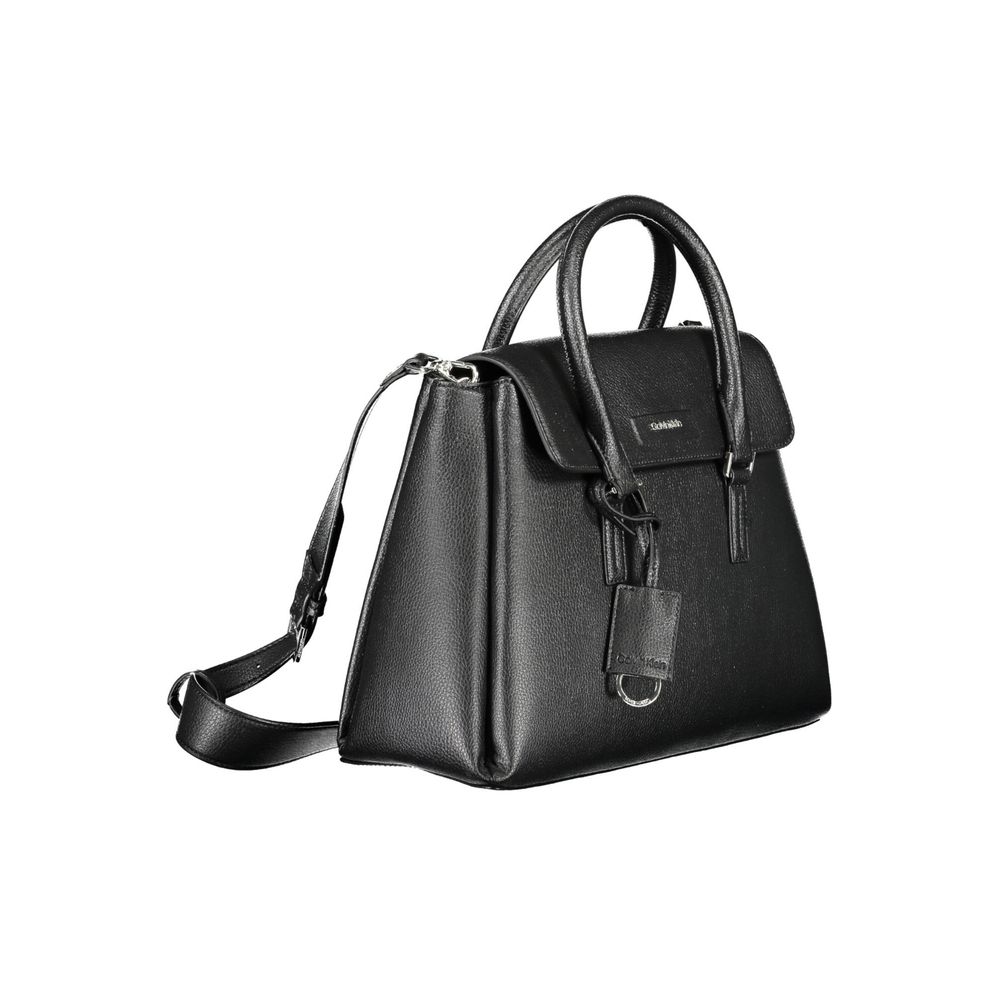 Black Polyester Women Handbag