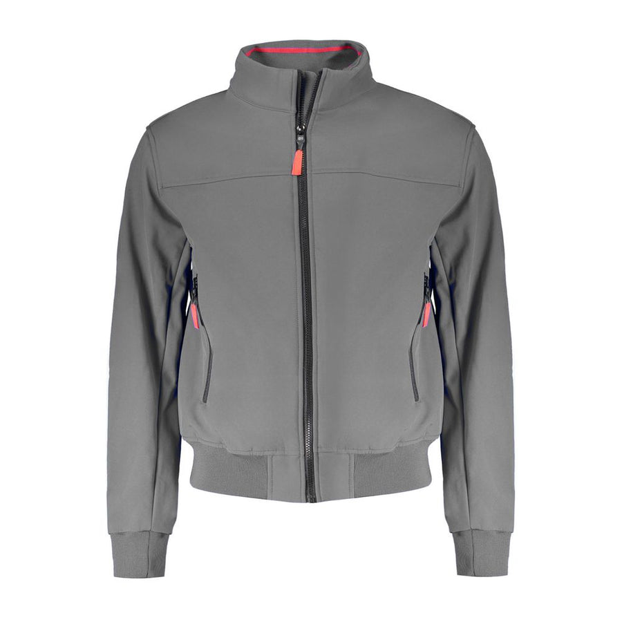 Gray Polyester Men Jacket