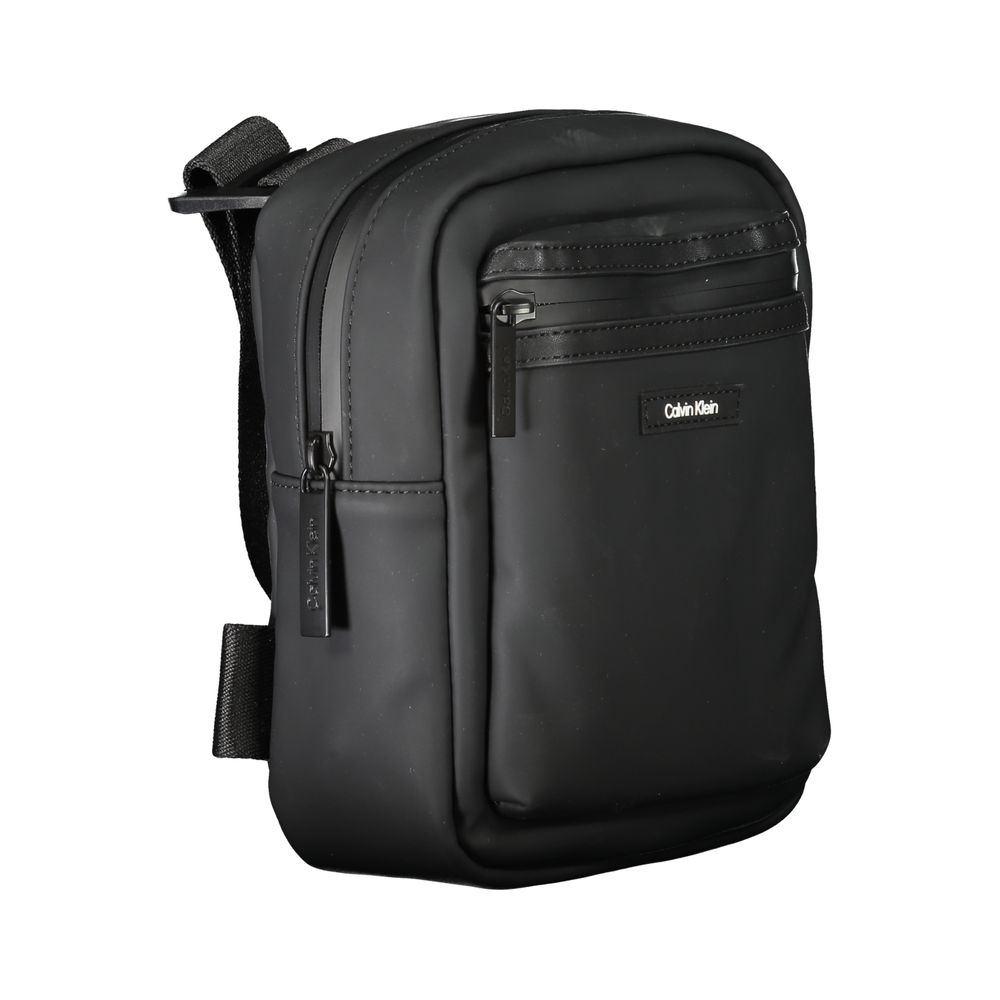 Black Polyester Men Shoulder Bag