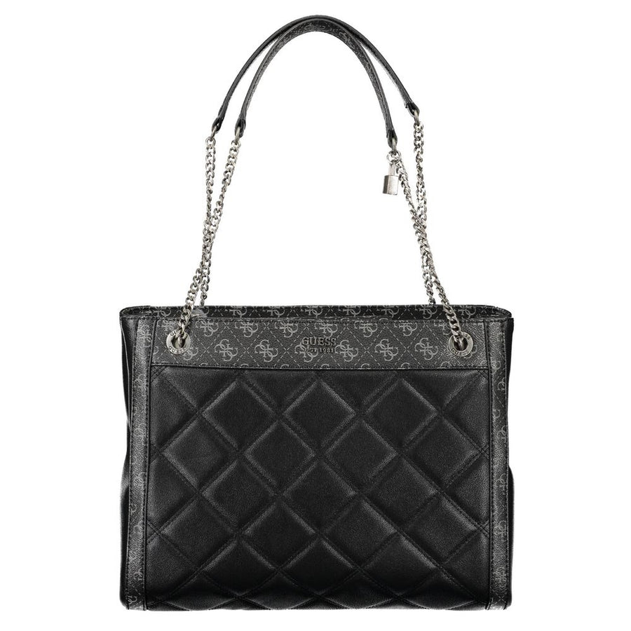 Black Polyethylene Women Handbag