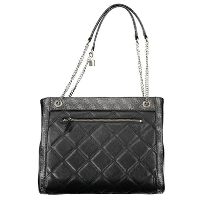 Black Polyethylene Women Handbag