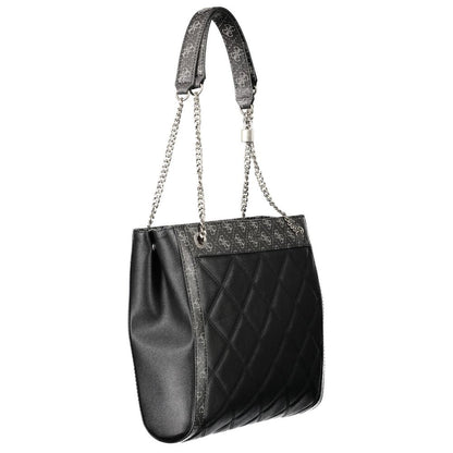 Black Polyethylene Women Handbag