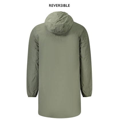 Green Nylon Mens Reversible Jacket