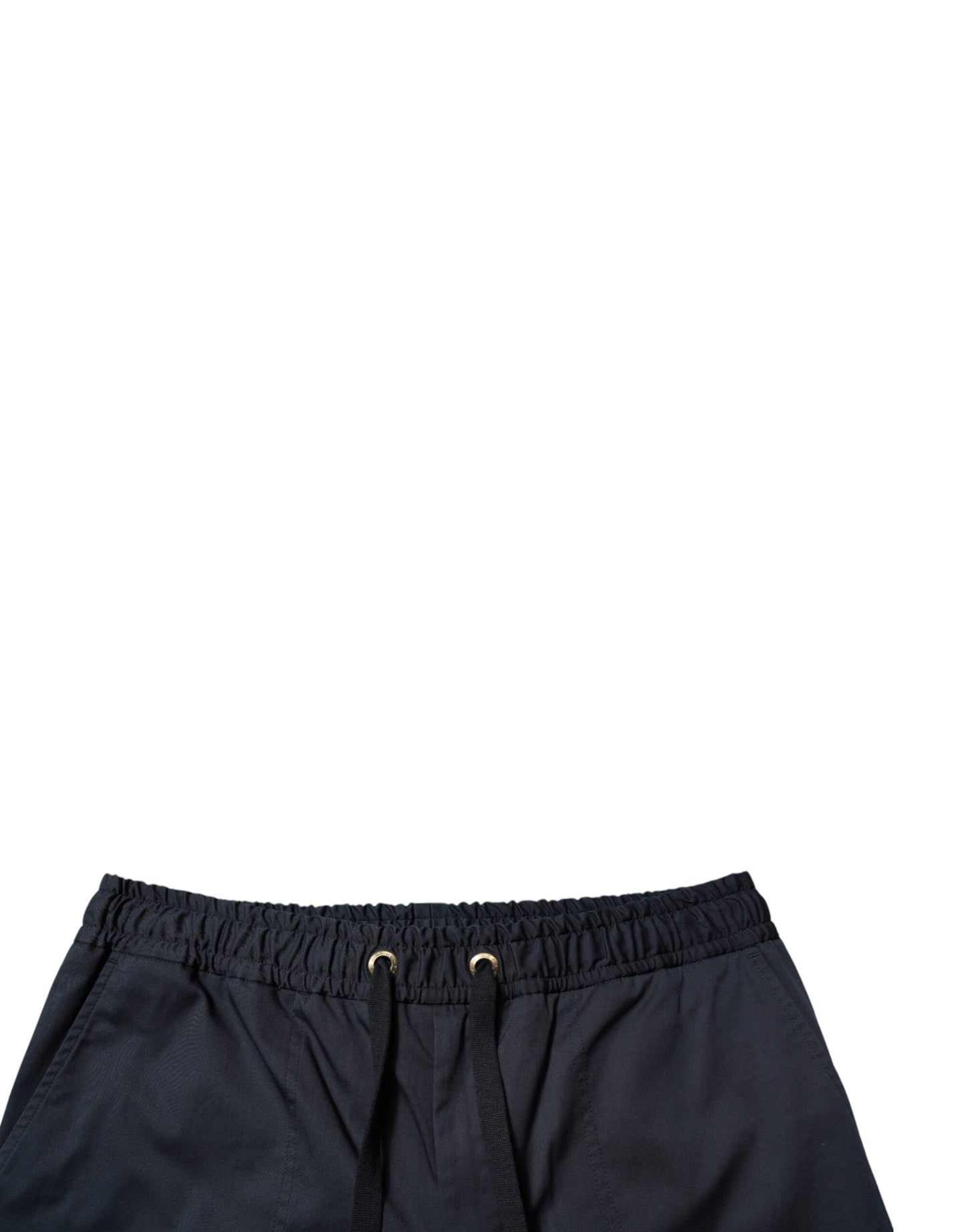 Dark Blue Cotton Mid Waist Men Bermuda Shorts