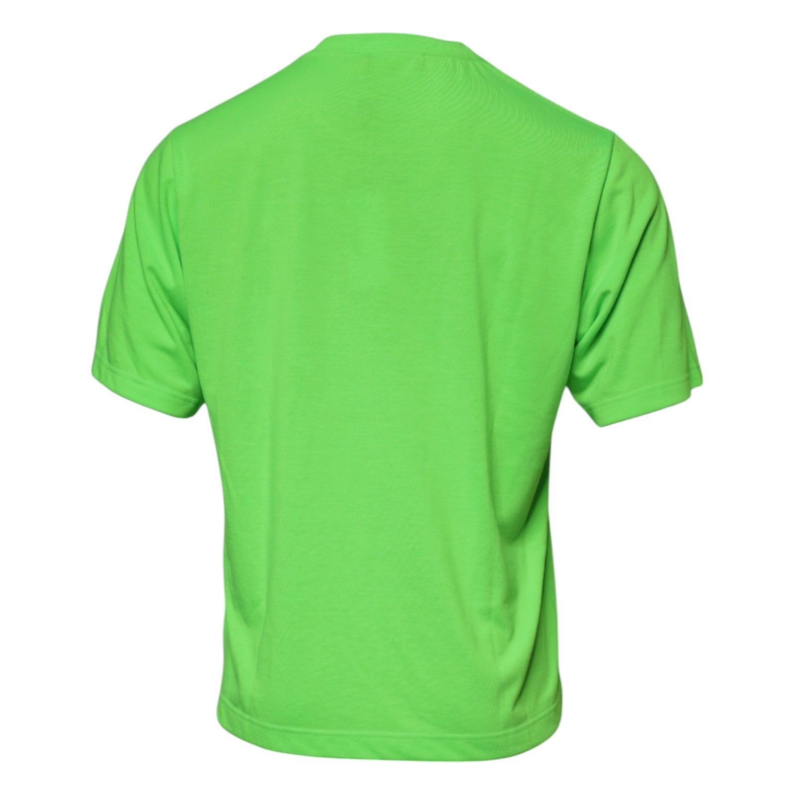 Green Logo Polyester Crew Neck T-shirt