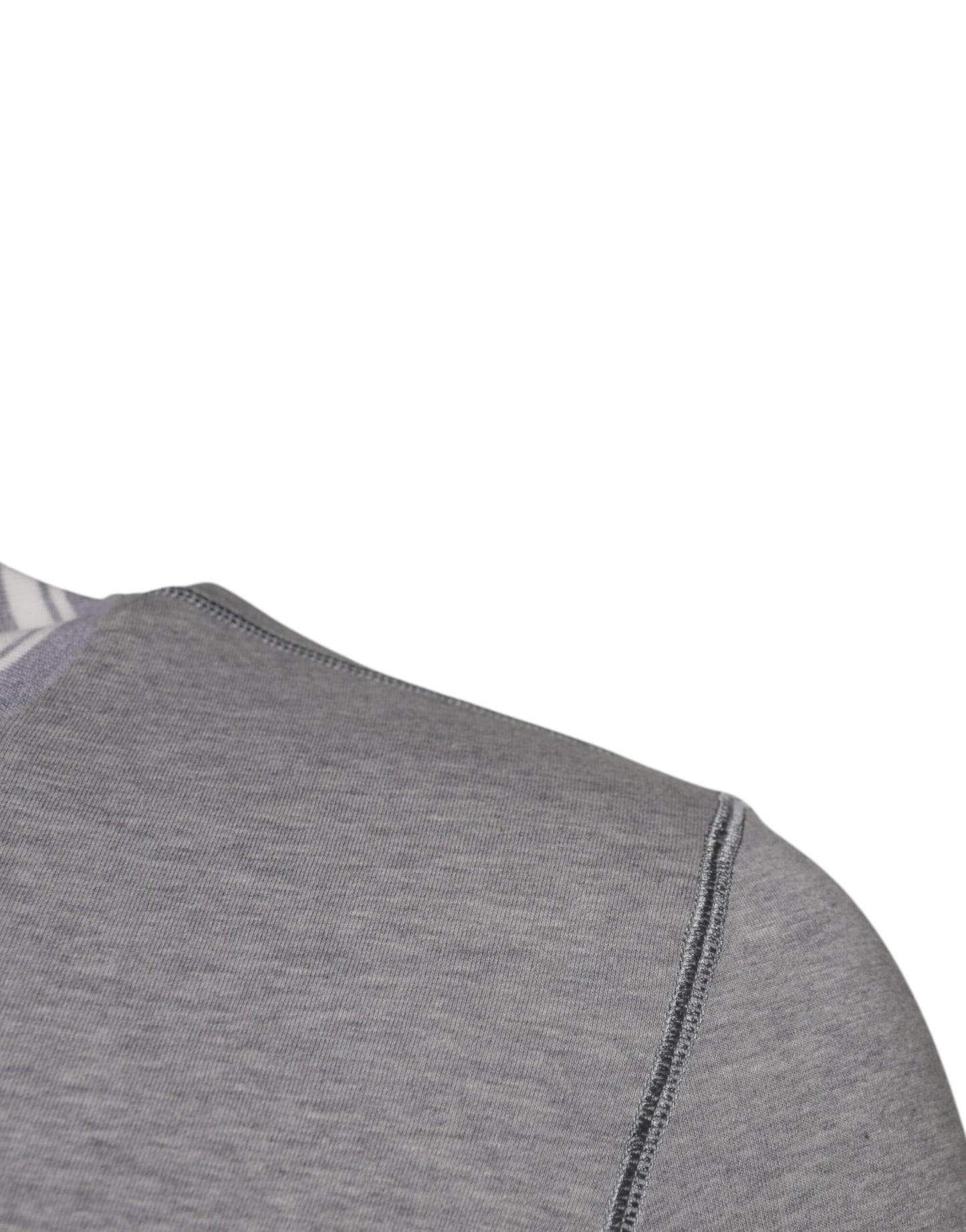 Gray Logo Print Cotton Crew Neck T-shirt