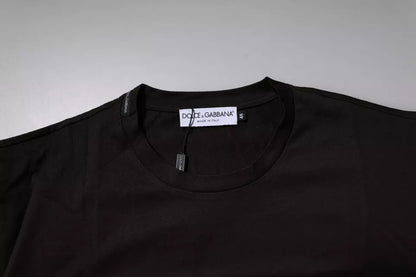 Dark Brown Logo Cotton Crew Neck T-shirt