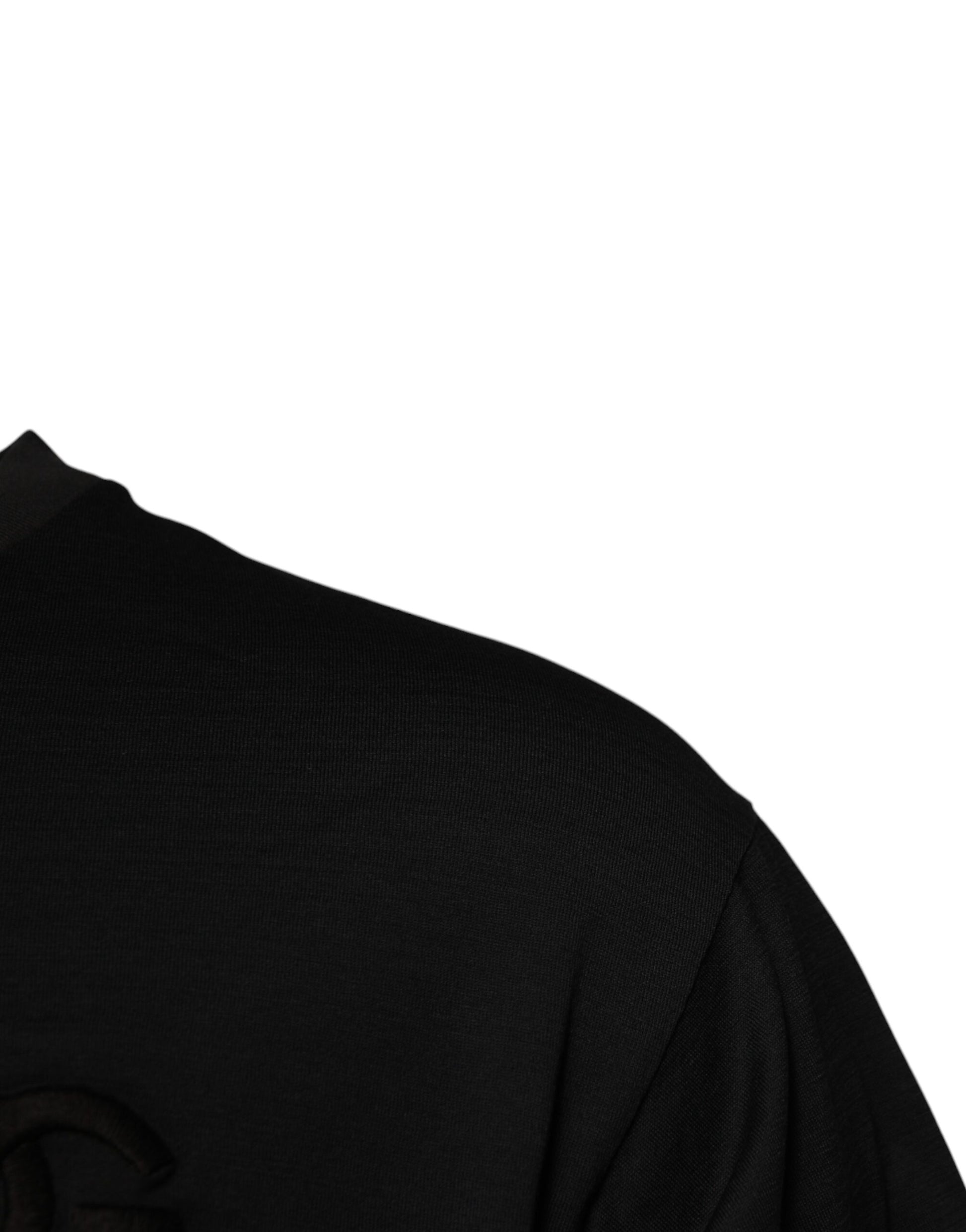 Black DG Logo Cotton Crew Neck T-shirt