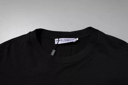 Black DG Logo Cotton Crew Neck T-shirt