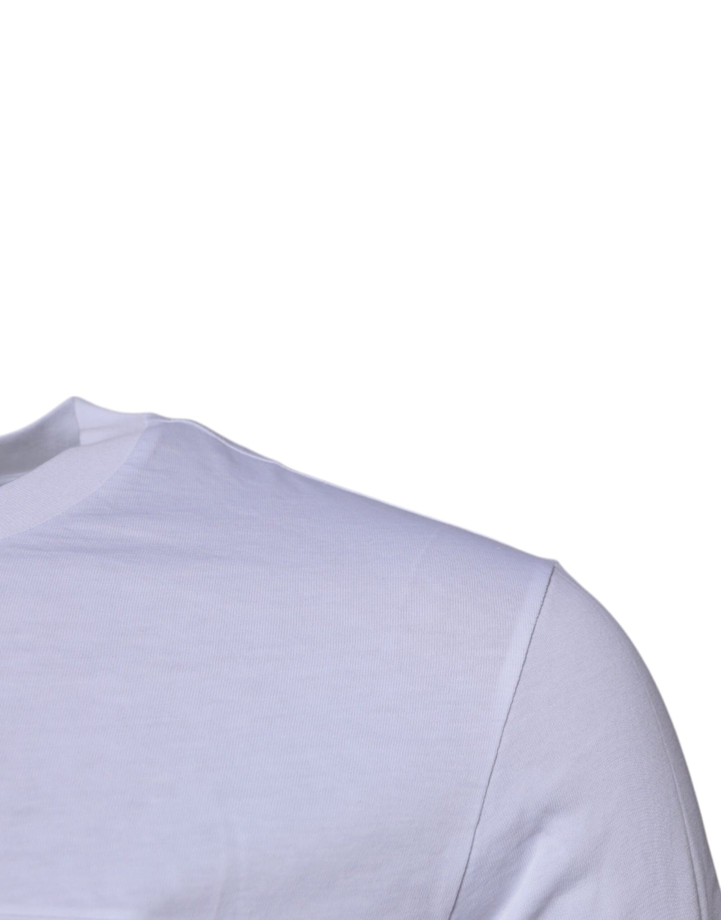 White Logo Plaque Cotton Crew Neck T-shirt