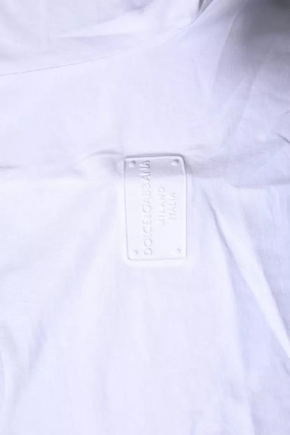 White Logo Plaque Cotton Crew Neck T-shirt