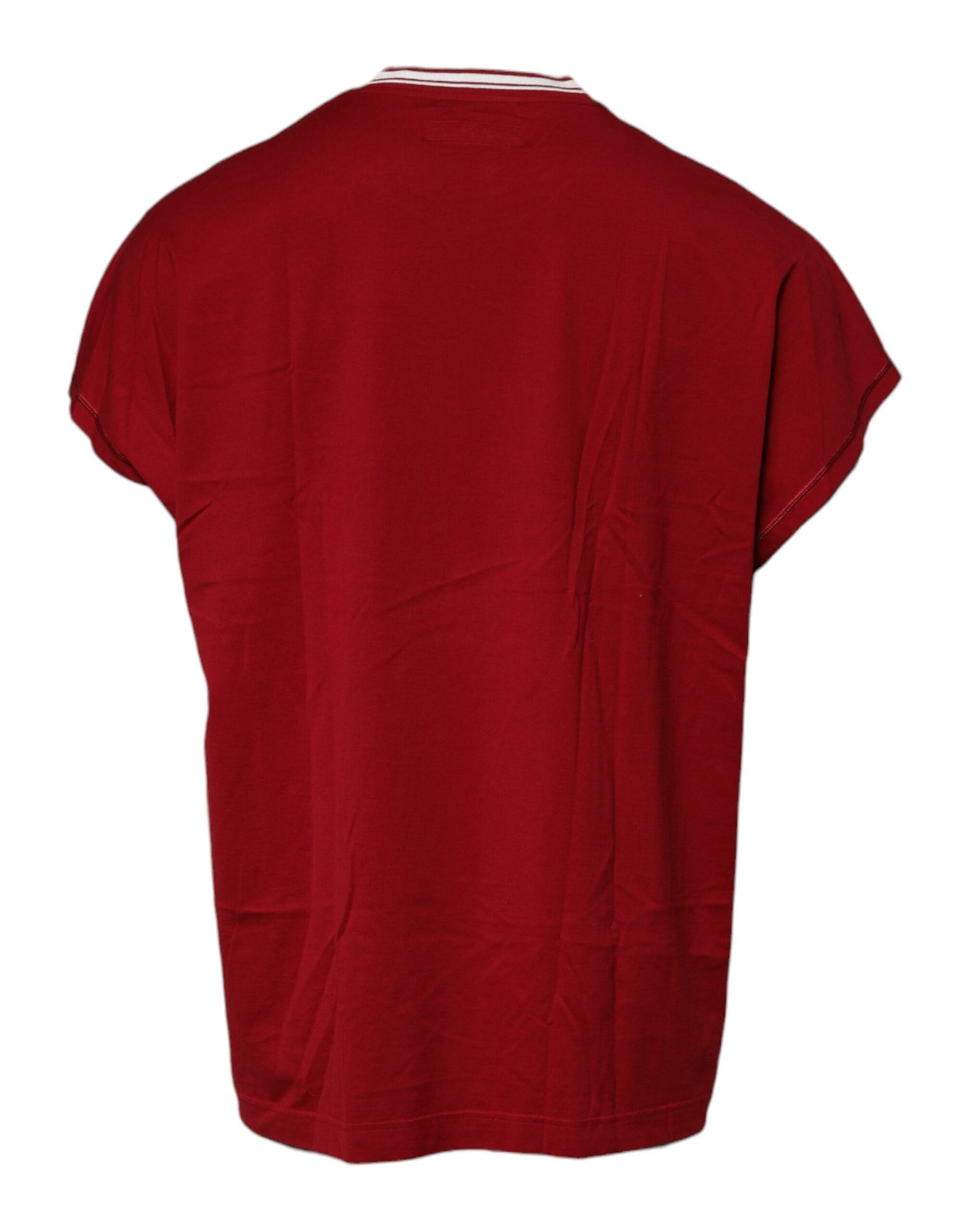 Red Logo Crown Cotton Crew Neck T-shirt