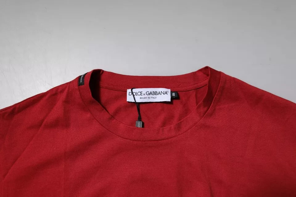 Red DG Logo Cotton Crew Neck T-shirt