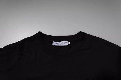 Black DG Logo Cotton Crew Neck T-shirt